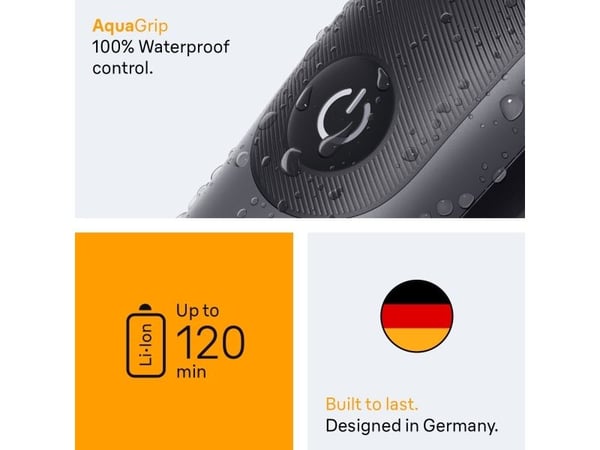 Braun AIO5520, Svart, Grå, 0,5 mm, 2,1 cm, Batteri, 120 min, Innebygd batteri