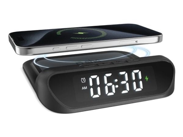 SBS TEWIRCLOCK, Digital väckarklocka, Rektangel, Svart, inomhus, Pojke/flicka, 12/24h