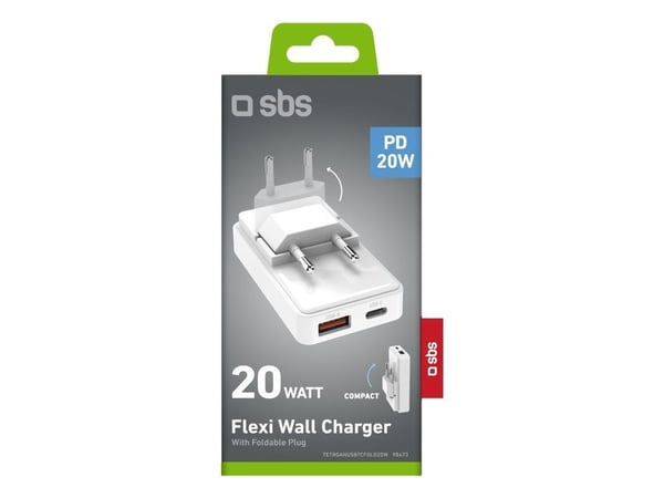 SBS TETRGANUSBTCFOLD20W, Sisätila, Ulkona, AC, Valkoinen