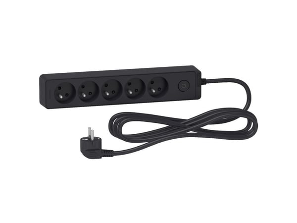 Schneider Electric Odace ylijännitesuoja 5 pistorasiaa 3 m musta (ST9353B)
