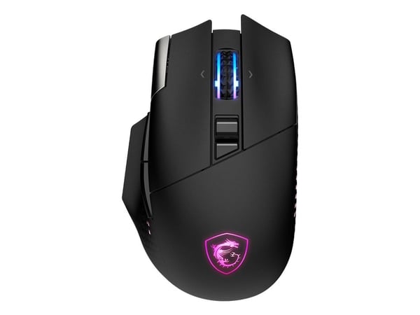 MSI VERSA PRO - Mus - optisk - 15 knapper - trådløs, kablet - 2.4 GHz, Bluetooth 5.3, USB - boks