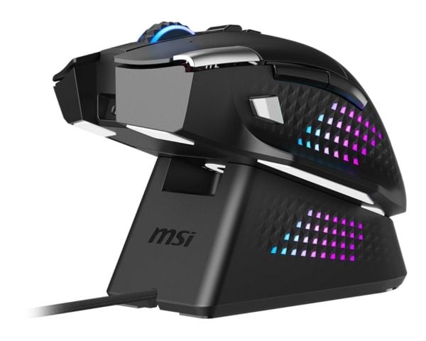 MSI VERSA PRO - Mus - optisk - 15 knapper - trådløs, kablet - 2.4 GHz, Bluetooth 5.3, USB - boks