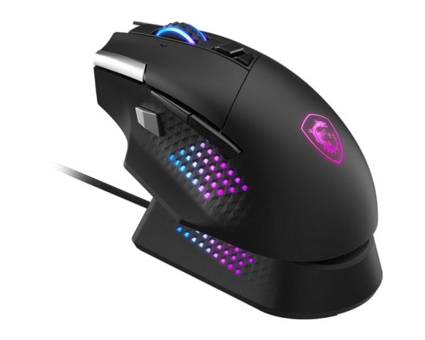 MSI VERSA PRO - Mus - optisk - 15 knapper - trådløs, kablet - 2.4 GHz, Bluetooth 5.3, USB - boks