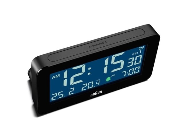 Braun BC10B-DCF, Digital vekkerklokke, Rektangel, Sort, 12/24h, LCD, Batteri
