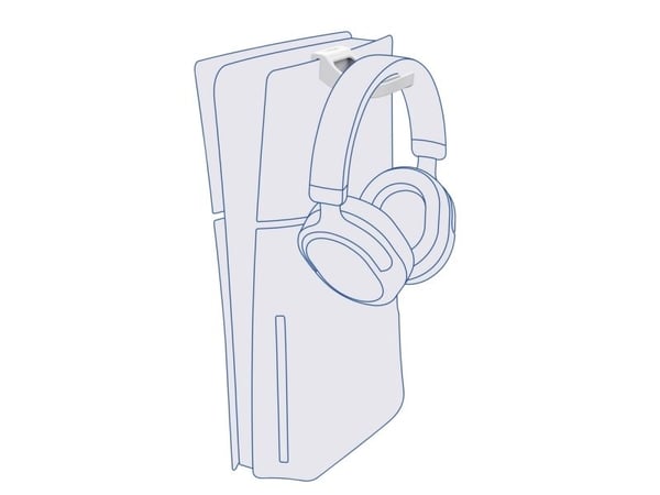 Trust 25782, Hodetelefonkrok, PlayStation 5, Hvit, Akrylonitril-butadien-styren (ABS), 45 mm, 32 mm