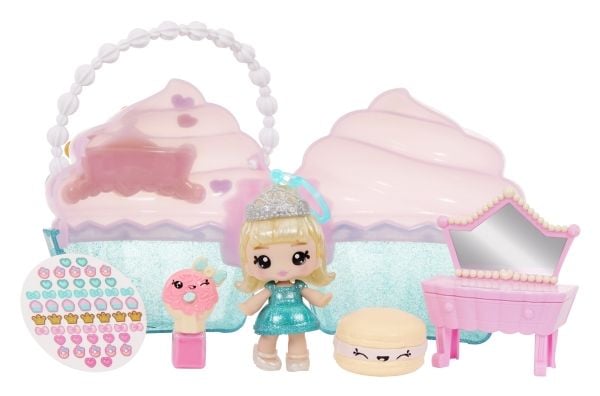 MGA Entertainment Yummiland Beauty Bag Playset + Lip Gloss Doll - Cupcake Beauty Bag, Pieni nukke, Naaras, 4 vuosi/vuosia, Poika/tyttö, Monivärinen