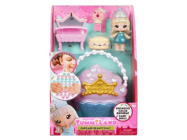 MGA Entertainment Yummiland Beauty Bag Playset + Lip Gloss Doll - Cupcake Beauty Bag, Minidukke, Jente, 4 år, Gutt/Jente, Flerfarget