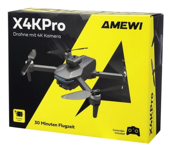Amewi X4KPro, 4 roottoria, 3840 x 2160 pikseliä, 1500 mAh, Harmaa