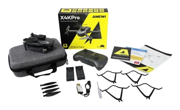Amewi X4KPro, 4 roottoria, 3840 x 2160 pikseliä, 1500 mAh, Harmaa