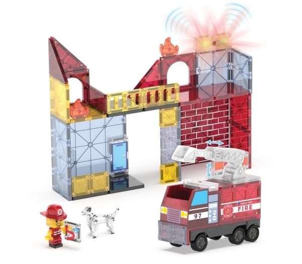 MAGNA-TILES Brandstation med lys og lyd, 50 dele