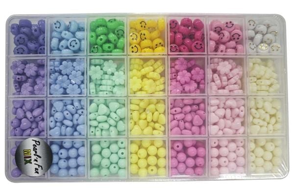 Perlemiks smiley/blomster/hjerter/rund – 8–11 mm