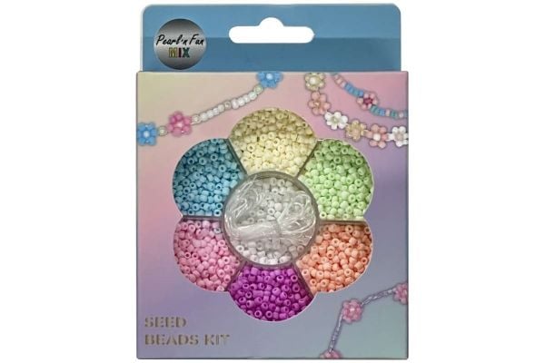 Glasperlemiks 90 g matt pastel + elastikk opphengsboks