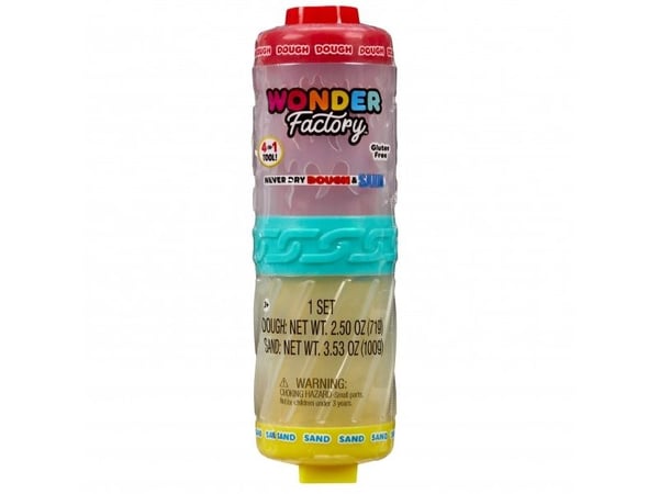 Wonder Factory Never Dry Dough plastmasse rød, gul