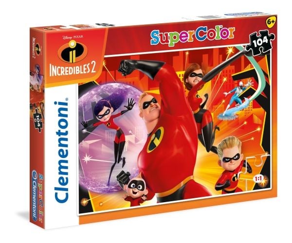 Clementoni The Incredibles 2, 104 stykker, Tegneserier, 6 år