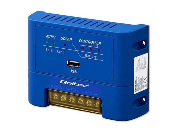 Qoltec Solar MPPT 15A lataussäädin DC-kuluttajien virransyöttöön ja 12V / 24V | AGM | GEL | LiFePO4-akkujen lataamiseen