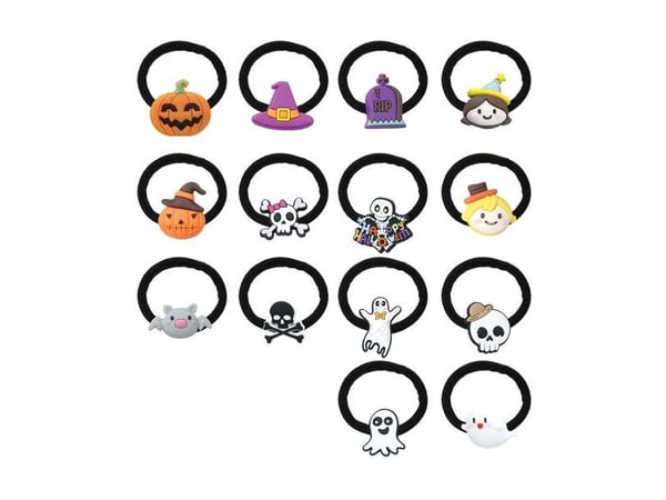 Halloween hårelastikker, 14 stk