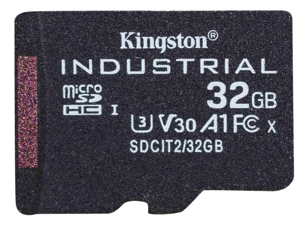 Kingston Industrial - Flashminnekort (microSDHC til SD-adapter inkludert) - 32 GB - A1 / Video Class V30 / UHS-I U3 / Class10 - microSDHC UHS-I