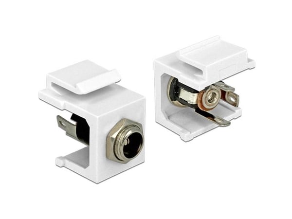 DeLOCK 86373, Metallinen, Valkoinen, DC 5.5 x 2.5 mm, 20,7 mm, 22 mm, 16,3 mm