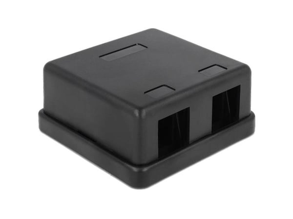 Delock Keystone Surface Mounted Box - Kotelo modulaarisella insertillä - musta - 2 porttia