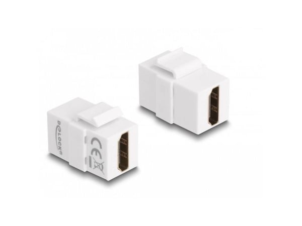 Delock - HDMI-kobler - HDMI hunn til HDMI hunn - hvit - 4K60 Hz (3840 x 2160) støtte (HDMI)