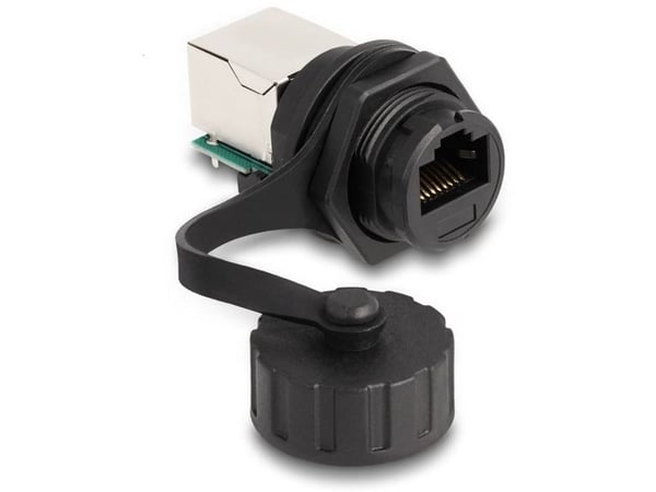 Delock - Nettverkkopler - RJ-50 (hunn) til RJ-50 (hunn) - IP68 - protective cap - svart