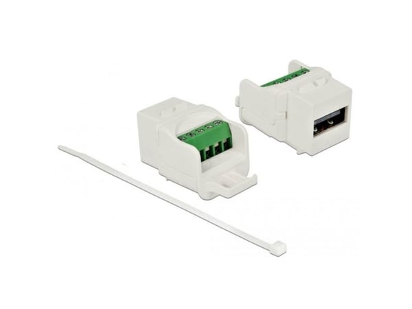 Delock - Modulär insättning - USB 2.0 Type A - vit