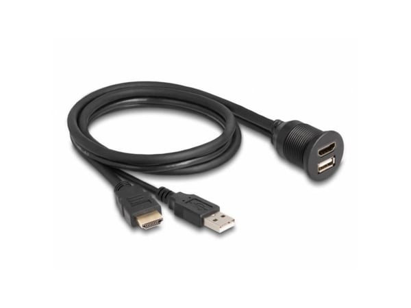 Delock - HDMI / USB-jatkokaapeli - USB, HDMI han til USB, HDMI hun - 1 m - lajittelu - 4K60 Hz (3840 x 2160) tuki