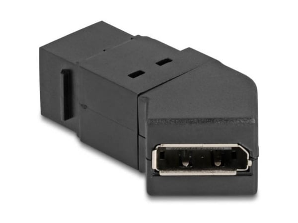 Delock - DisplayPort-adapter - DisplayPort (hunn) til Mini DisplayPort (hunn) angled, keystone - 8 K 30 Hz (7680 x 4320) støtte, panelmontering - s...