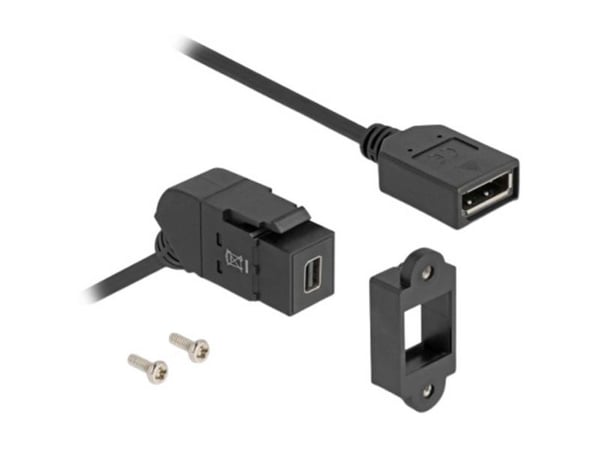Delock - DisplayPort-kabel - DisplayPort (hunn) til Mini DisplayPort (hunn) angled, keystone - DisplayPort 1.2 - 30 cm - 8 K 30 Hz (7680 x 4320) st...