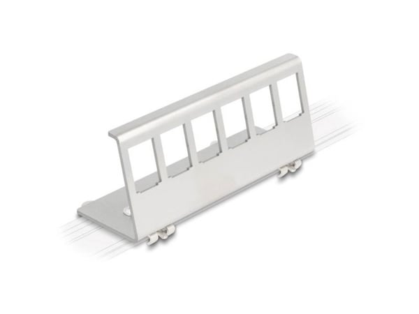 Delock - Keystone DIN-skinne monteringsadapter - metall - 6 porter