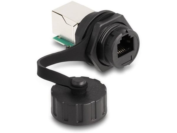 Delock - Nettverkkopler - RJ-12 (hunn) til RJ-12 (hunn) vernehette - svart