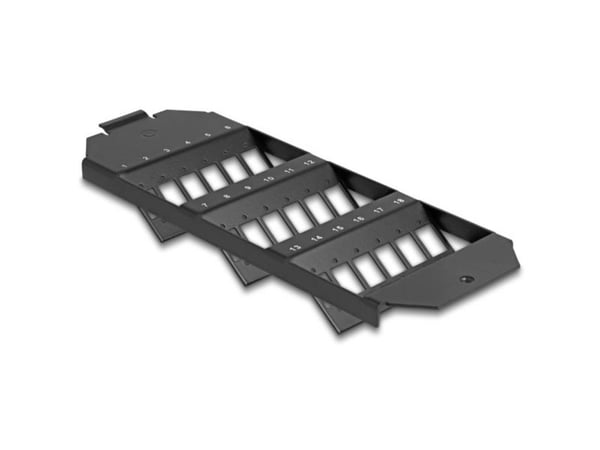 Delock - Patch-panel - för SC simplex / LC duplex-kopplingar - golvbox monterbar - svart - 18 portar