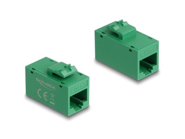Delock - Keystone-kopler - RJ-45 (hunn) til RJ-45 (hunn) - UTP - CAT 6a - grønn