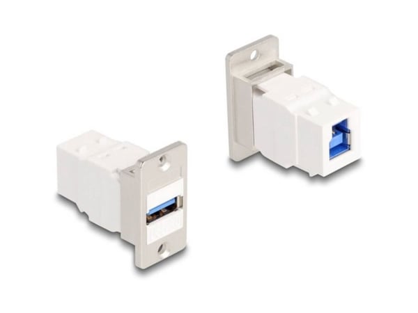 Delock Panel Mount Keystone Module USB 5 Gbps Typ-A hona till USB Typ-B hona konisk