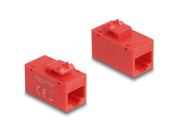 DeLOCK 90641, litteä, punainen, RJ-45, RJ-45, naaras, naaras