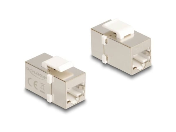 Delock - Nettverkkopler - RJ-45 (hunn) til RJ-45 (hunn) - FTP - CAT 6 - sølv, hvit