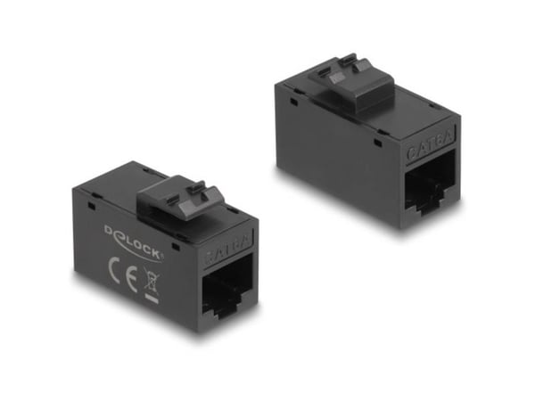 Delock Keystone-moduuli RJ45 naaras RJ45 naaras Cat.6A UTP musta