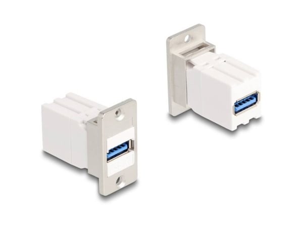 Delock Panel Mount Keystone Module Coupler USB 5 Gbps Type-A naaras USB Type-A naaras kartiomainen