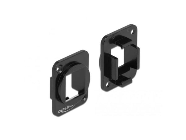 Delock Keystone Mounting 1 Port for D-type metal - Asennusteline modulaariselle pistokkeelle - musta - 1 portti