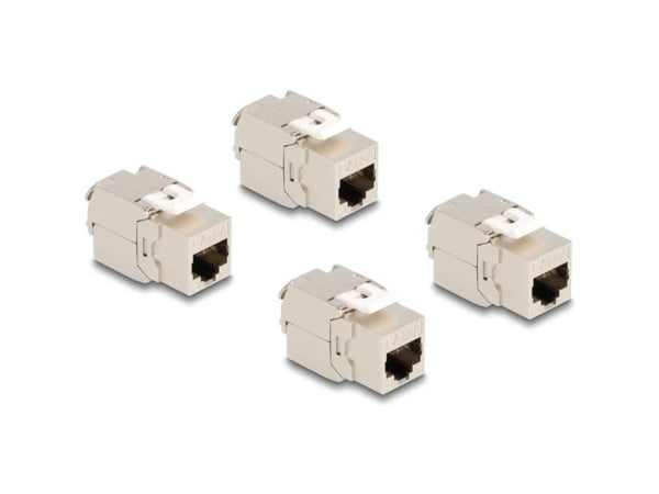Delock Keystone-moduuli RJ45-pistorasia Cat.6A STP 4 kpl