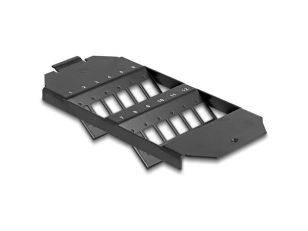 Delock - Fiber optisk patchpanel (tom) - för SC simplex / LC duplex-kopplingar - golvbox monterbar - svart - 12 portar