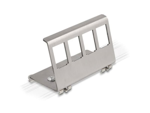 Delock Keystone metallikannatin 4 porttia DIN-kiskoon