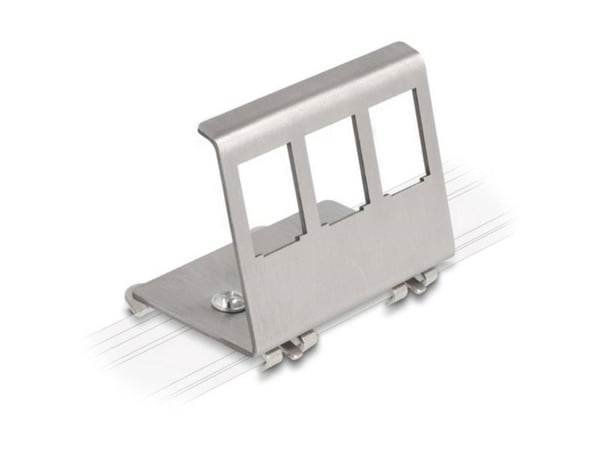 Delock - DIN-skinnemonteringsadapter for keystone-jakk - metal - 3 porter