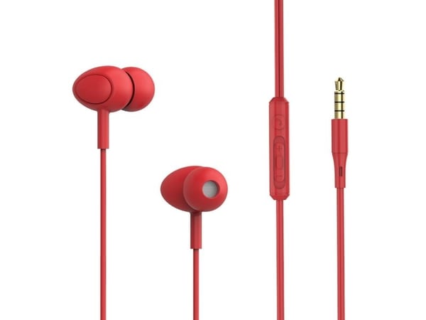 Tellur røde kablede in-ear-øretelefoner med mikrofon