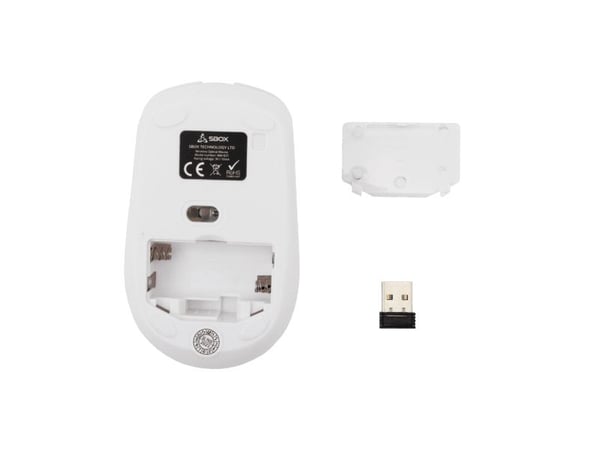 SBOX WM-837W, optisk, USB typ A, 1600 dpi, vit