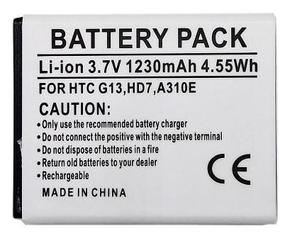 Extra Digital DV00DV6056, Batteri, HTC, HD3, HD7, Wildfire S, 1230 mAh, 3,7 V, 1 stykker