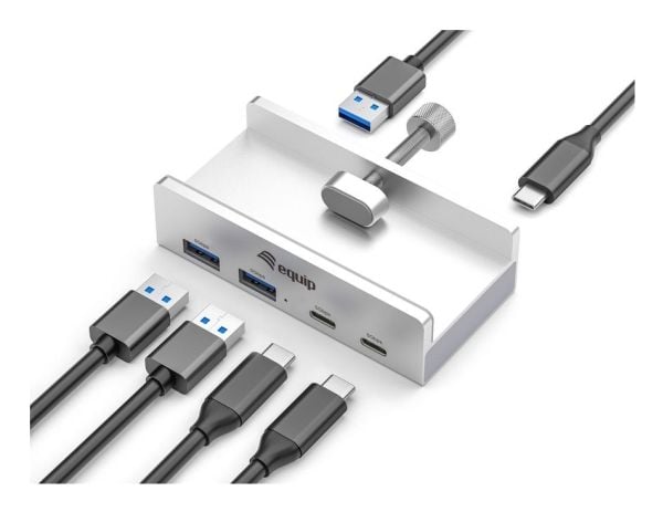 Equip 128967, USB 3.2 Gen 1 (3.1 Gen 1) Type-A, USB 3.2 Gen 1 (3.1 Gen 1) Type-A, USB 3.2 Gen 1 (3.1 Gen 1) Type-C, 5000 Mbit/s, Aluminium, Alumini...