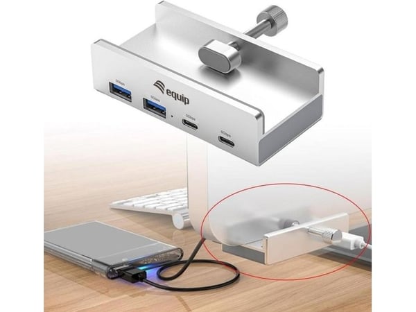 Equip 128967, USB 3.2 Gen 1 (3.1 Gen 1) Type-A, USB 3.2 Gen 1 (3.1 Gen 1) Type-A, USB 3.2 Gen 1 (3.1 Gen 1) Type-C, 5000 Mbit/s, Aluminium, Alumini...