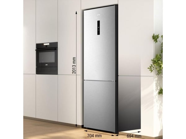 Gorenje G600 NRK720CAXL4 - Kylskåp/frys - bottenfrysskåp - bredd: 70.4 cm - djup: 69.4 cm - höjd: 201.3 cm - 495 liter - Klass C - rostfritt stål