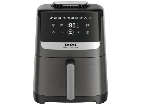 Tefal Easy Fry Silence EY551HE0, Varmluftfryser, 5 L, 40 °C, 220 °C, Enkel, Svart, Grå, Rustfritt stål